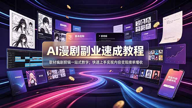 (19157期)AI漫剧副业速成教程,取材编剧剪辑一站式教学;快速上手实现内容变现接单增收-悟空知识星球