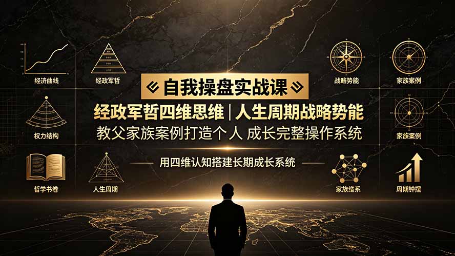 (19398期)自我操盘实战课:经政军哲四维思维|人生周期战略势能|教父家族案例打造个人成长完整操作系统-悟空知识星球