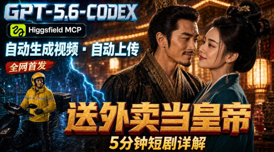 (19540期)GPT-5.6 Codex+Higgsfield MCP:一条指令生成5分钟短剧并自动上传YouTube(油管)-悟空知识星球