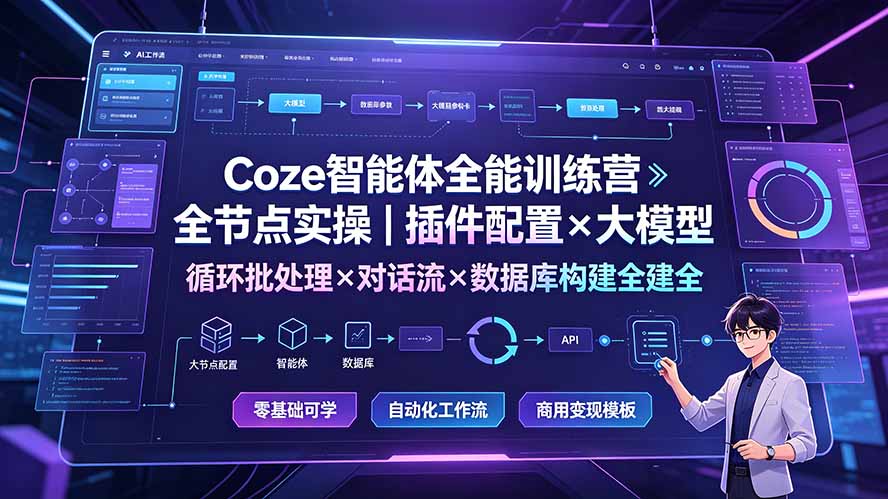 (19324期)Coze智能体全能训练营:全节点实操|插件配置×大模型×循环批处理×对话流×数据库构建全教学-悟空知识星球