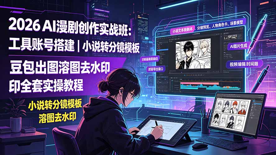(19433期)2026AI漫剧创作实战班:工具账号搭建|小说转分镜模板|豆包出图溶图去水印全套实操教程-悟空知识星球