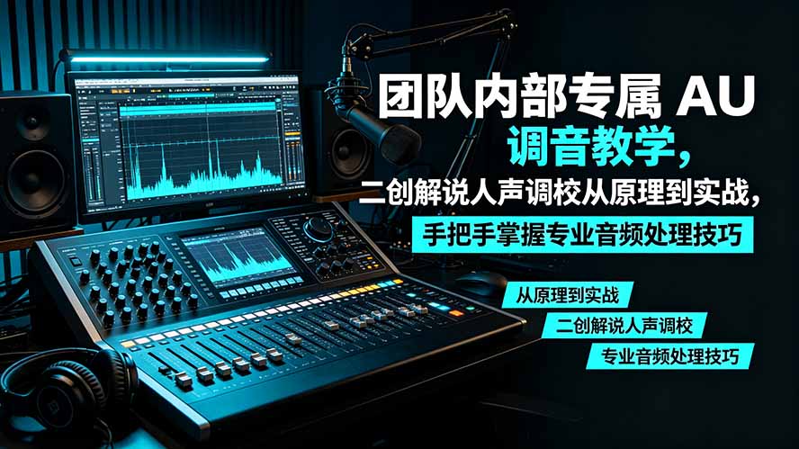 （19517期）某大佬团队内部专属 AU 调音教学，二创解说人声调校从原理到实战，手把手掌握专业音频处理技巧-悟空知识星球