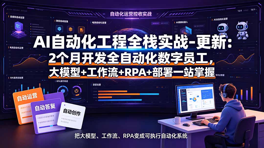 （19279期）AI自动化工程全栈实战-更新：2个月开发全自动化数字员工，大模型+工作流+RPA+部署一站式掌握-悟空知识星球