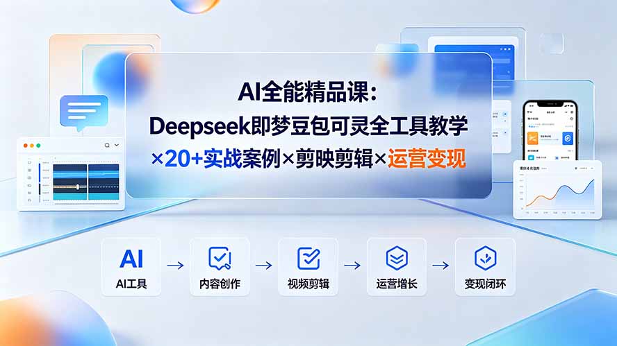 （19278期）AI全能精品课：Deepseek即梦豆包可灵全工具教学×20+实战案例×剪映剪辑×运营变现-悟空知识星球