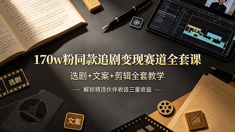 （19168期）170w粉博主同款追剧变现赛道全套课-更新，选剧+文案+剪辑全套教学，解锁精选伙伴收徒三重收益-悟空知识星球