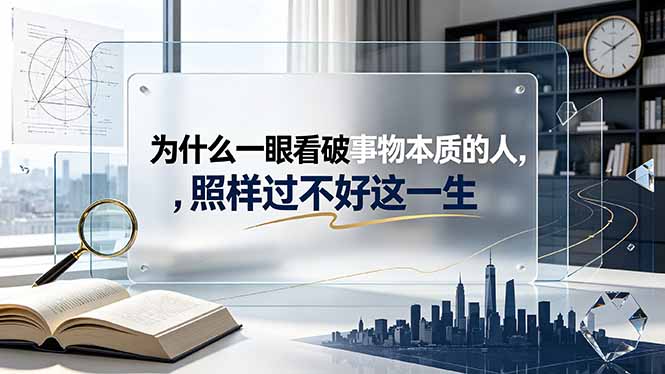 （19165期）付费文章：为什么一眼看破事物本质的人，照样过不好这一生-悟空知识星球