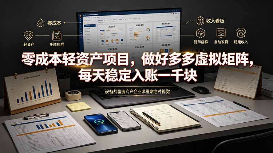 （19522期）零成本轻资产项目，做好多多虚拟矩阵，每天稳定入账一千块-悟空知识星球