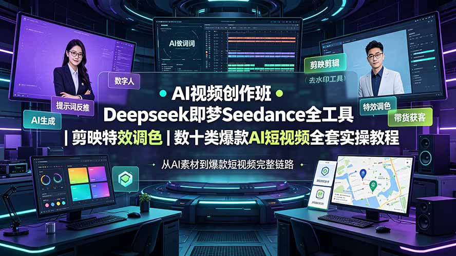 (19454期)AI视频创作班◆Deepseek即梦Seedance全工具|剪映特效调色|数十类爆款AI短视频全套实操教程-悟空知识星球