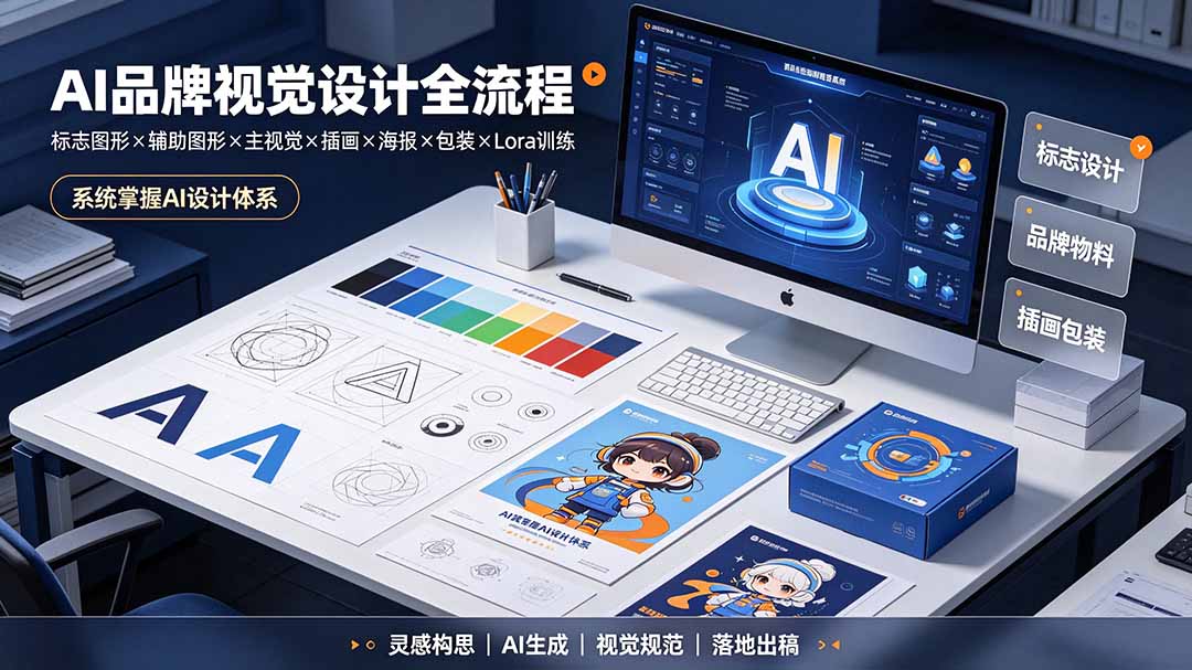 (19372期)AI品牌视觉设计全流程:标志图形×辅助图形×主视觉×插画×海报×包装×Lora训练,系统掌握AI设计体系-悟空知识星球