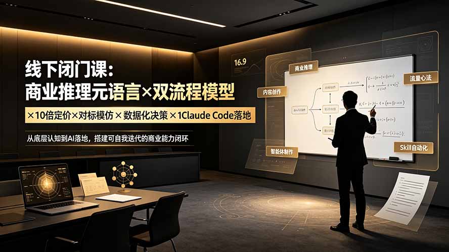 （19381期）线下闭门课：商业推理元语言×双流程模型×10倍定价×对标模仿×数据化决策×Claude Code落地，击穿认知盲区-悟空知识星球