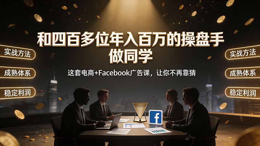 (19592期)和四百多位年入百万的操盘手做同学——这套电商+Facebook广告课,让你不再靠猜【原创双语字幕】-悟空知识星球
