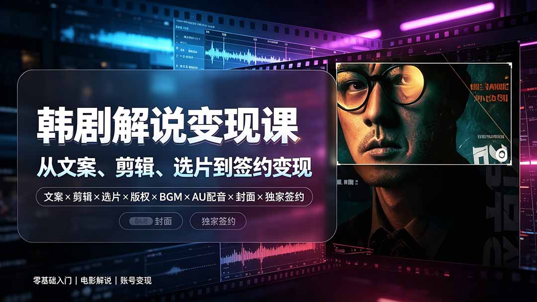 (19438期)抖音270W粉丝博主亲授韩剧解说课:文案×剪辑×选片×版权×BGM×AU配音×封面×独家签约,零基础到变现-悟空知识星球