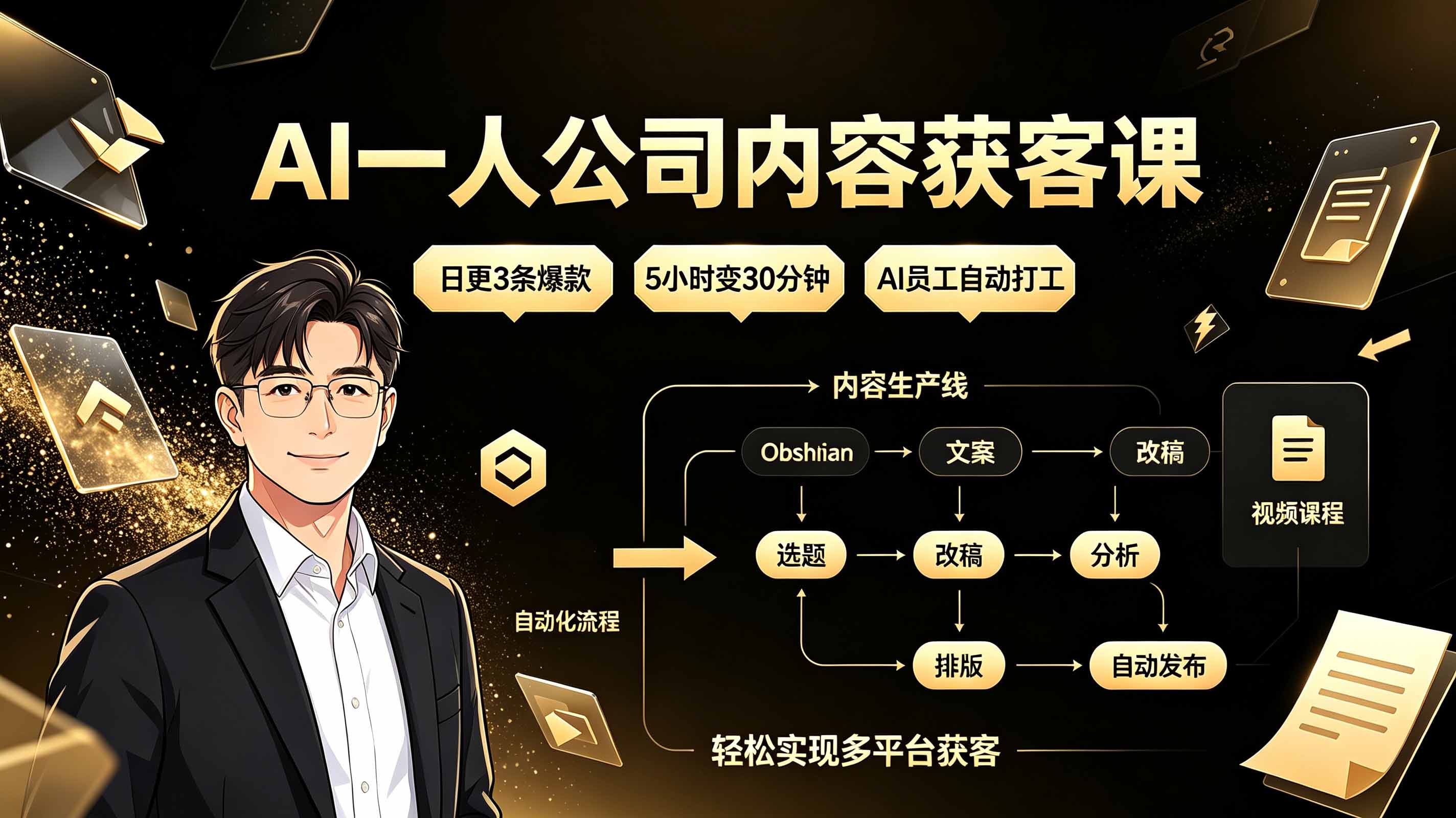 (19387期)AI一人公司内容获客课:日更3条爆款×5小时变30分钟×AI员工自动打工,轻松实现多平台获客-悟空知识星球