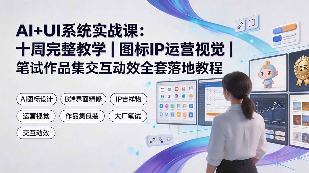 （19378期）AI+UI系统实战课：十周完整教学｜图标IP运营视觉｜笔试作品集交互动效全套落地教程-悟空知识星球