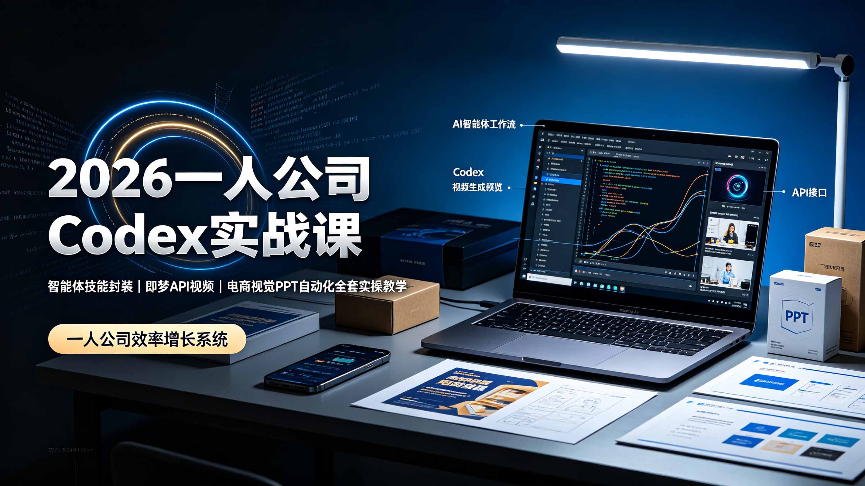 (19503期)2026一人公司Codex实战课◆智能体技能封装|即梦API视频|电商视觉PPT自动化全套实操教学-悟空知识星球