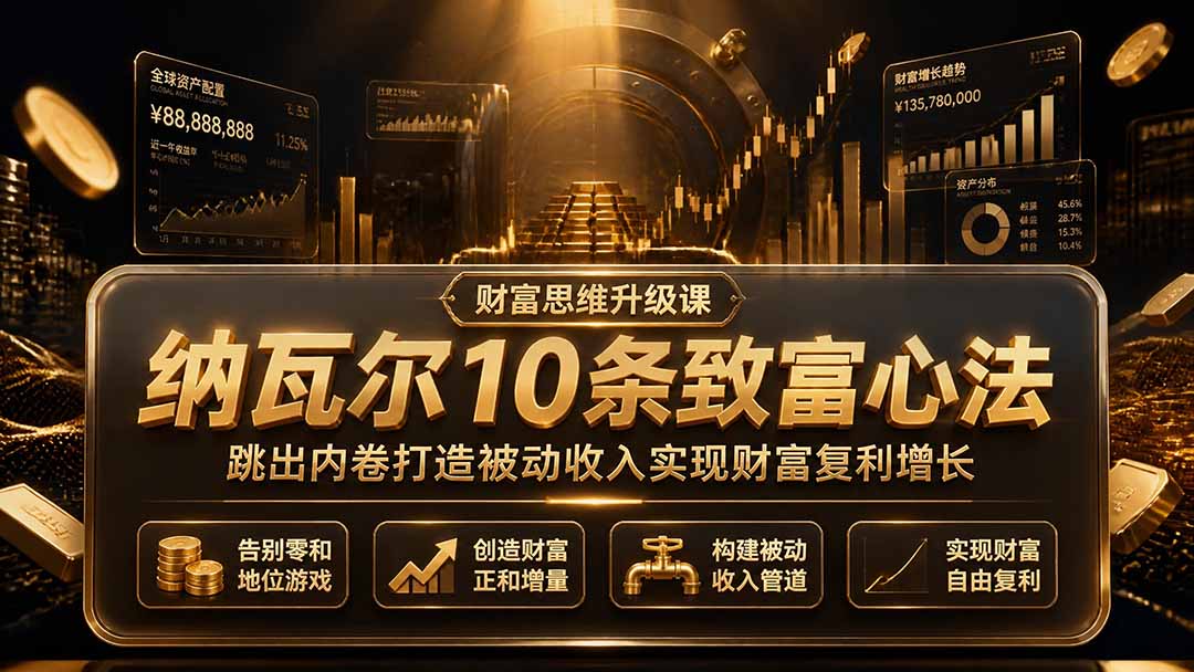 (19628期)付费文章:纳瓦尔10条致富心法,跳出内卷打造被动收入实现财富复利增长-悟空知识星球