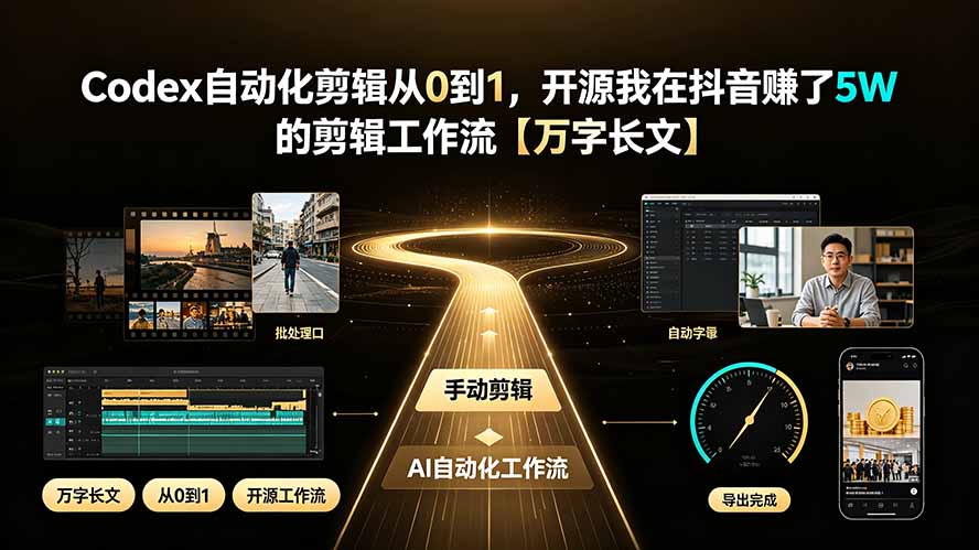 (19504期)Codex自动化剪辑从0到1,开源我在抖音赚了5W 的剪辑工作流【万字长文】-悟空知识星球