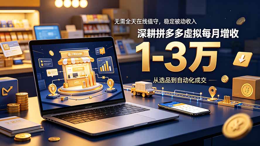 （19326期）无需全天在线值守，稳定被动收入，深耕拼多多虚拟每月增收 1-3 万-悟空知识星球