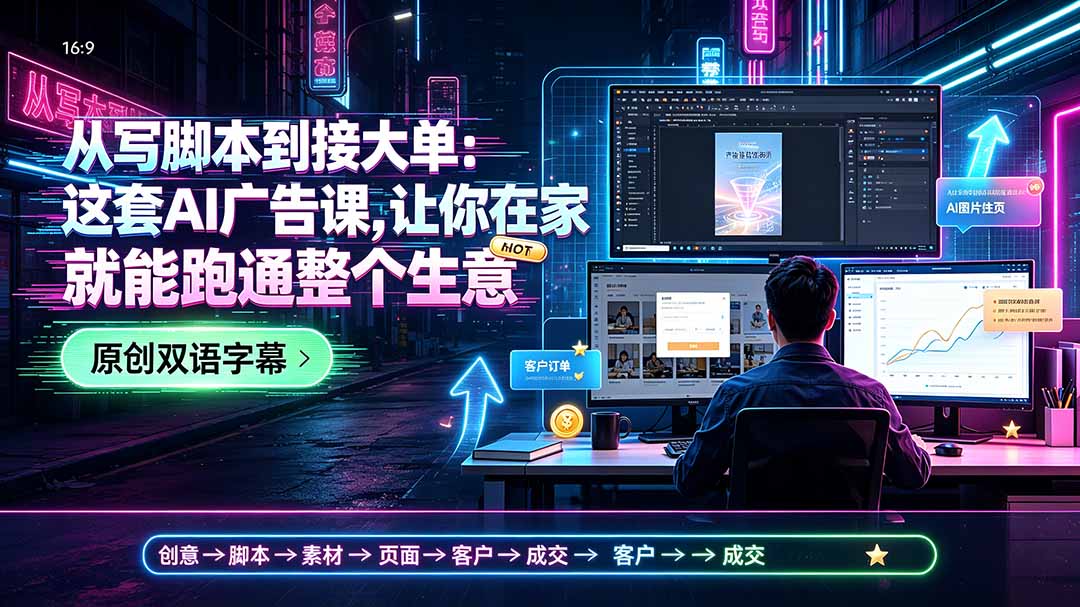 (19318期)从写脚本到接大单:这套AI广告课,让你在家就能跑通整个生意【原创双语字幕】-悟空知识星球