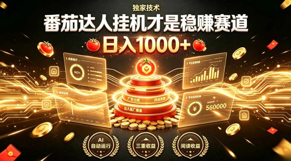 别再瞎找副业！番茄达人挂G才是稳賺赛道，日入1000+，全程傻瓜式操作，可矩阵放大【揭秘】-悟空知识星球