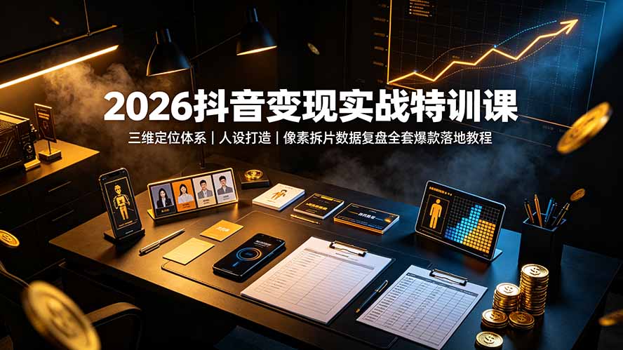 (19419期)2026抖音变现实战特训课:三维定位体系|人设打造|像素拆片数据复盘全套爆款落地教程-悟空知识星球