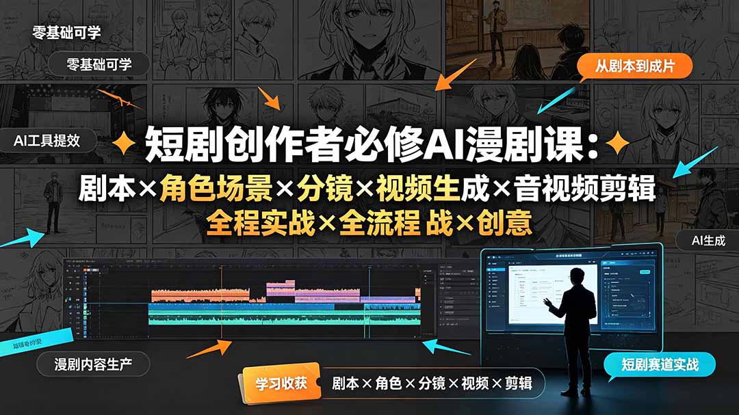 （19459期）短剧创作者必修AI漫剧课：剧本×角色场景×分镜×视频生成×音视频剪辑×全流程实战×创意短片拆解-悟空知识星球