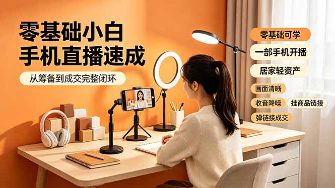 （19231期）零基础小白手机直播速成，从筹备到成交完整闭环，适配苹果安卓系统，解决杂音卡顿留人难问题-悟空知识星球