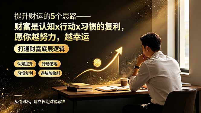 （19233期）付费文章：提升财运的5个思路——财富是认知x行动x习惯的复利，愿你越努力，越幸运-悟空知识星球