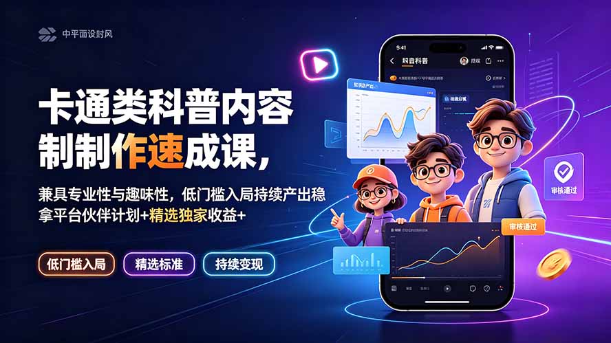 (19234期)卡通类科普内容制作速成课,兼具专业性与趣味性,低门槛入局持续产出稳拿平台伙伴计划+精选独家收益-悟空知识星球