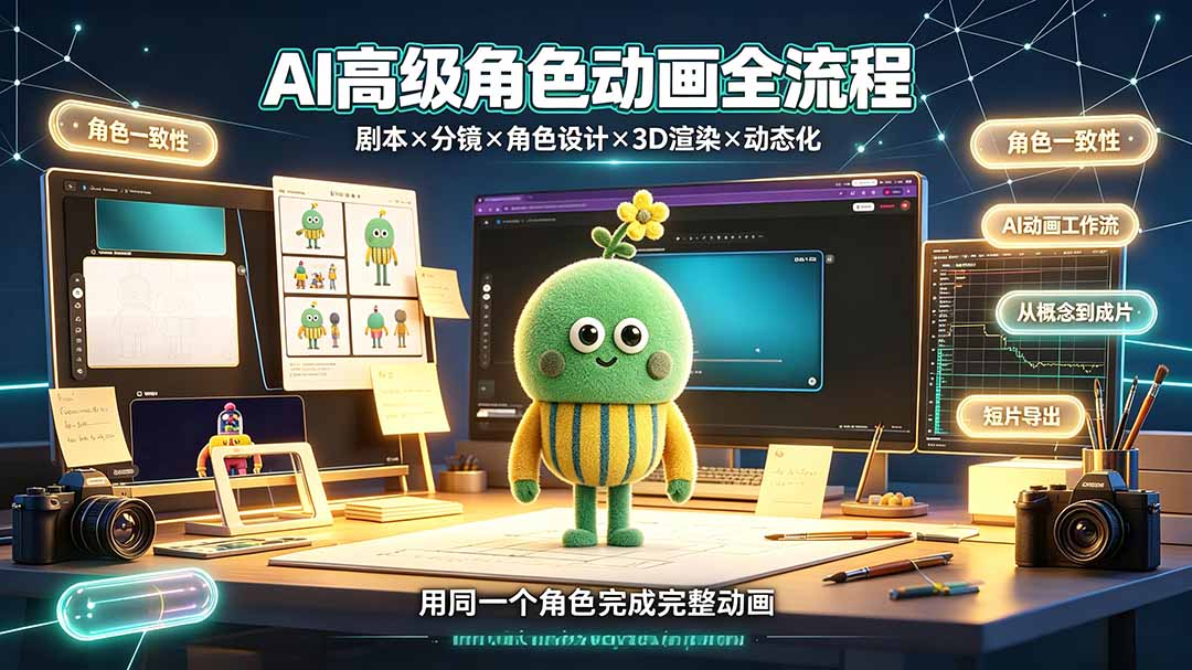 （19304期）AI高级角色动画全流程：剧本×分镜×角色设计×3D渲染×动态化，从概念到成片一站式教学-悟空知识星球
