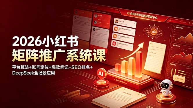 （19129期）2026小红书矩阵推广系统课：平台算法+账号定位+爆款笔记+SEO排名+DeepSeek全场景应用-悟空知识星球