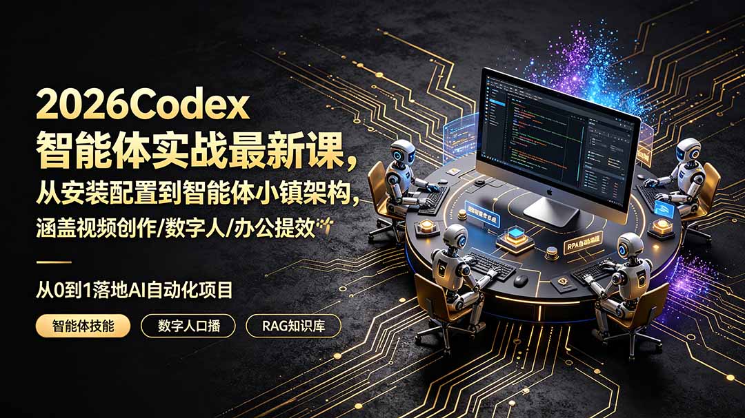 (19237期)2026Codex智能体实战最新课,从安装配置到智能体小镇架构,涵盖视频创作/数字人/办公提效全技能-悟空知识星球