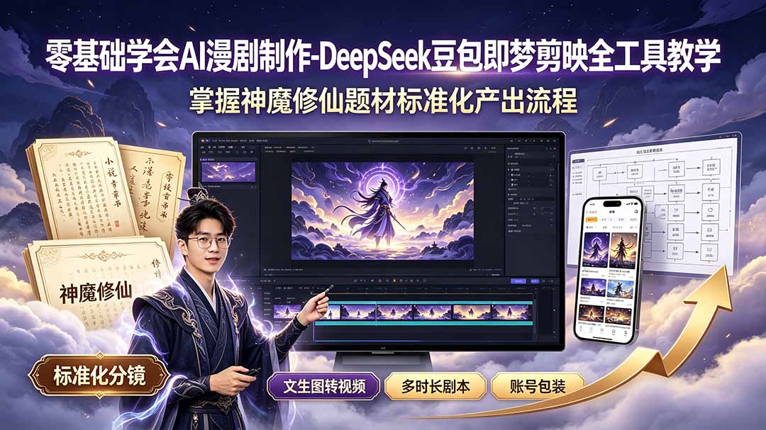 (19263期)零基础学会AI漫剧制作-DeepSeek豆包即梦剪映全工具教学,掌握神魔修仙题材标准化产出流程-悟空知识星球