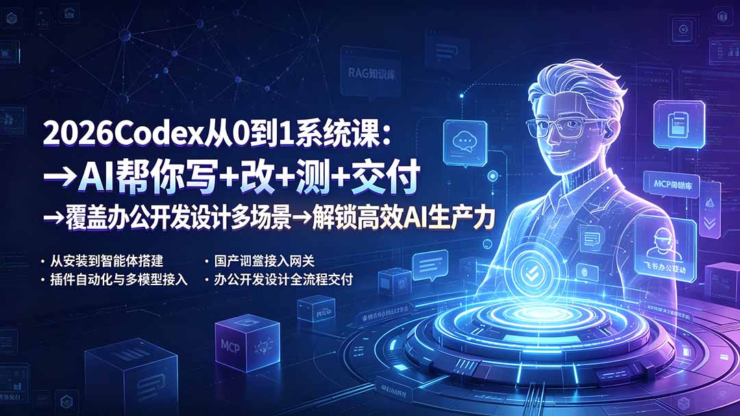 (19461期)2026Codex从0到1系统课:→AI帮你写+改+测+交付→覆盖办公开发设计多场景→解锁高效AI生产力-悟空知识星球
