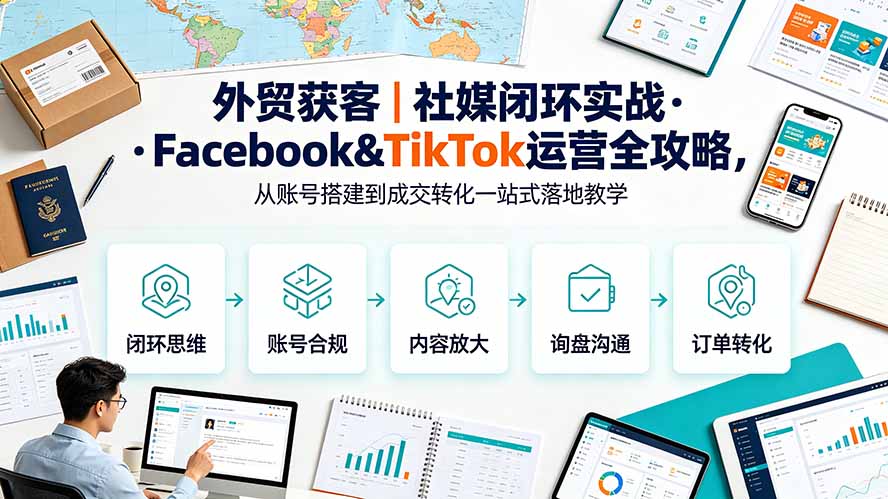 （19526期）外贸获客｜社媒闭环实战·Facebook&TikTok运营全攻略，从账号搭建到成交转化一站式落地教学-悟空知识星球