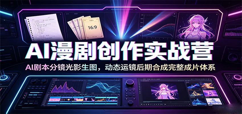 AI漫剧创作实战营:AI剧本分镜光影生图,动态运镜后期合成完整成片体系-悟空知识星球