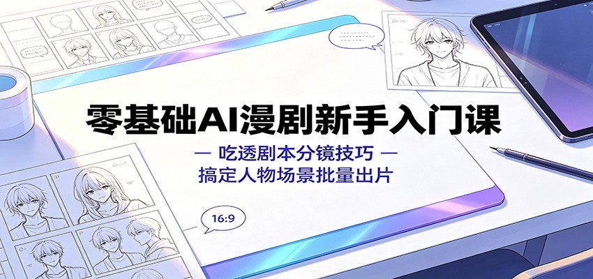 零基础AI漫剧新手入门课：吃透剧本分镜技巧，搞定人物场景批量出片-悟空知识星球