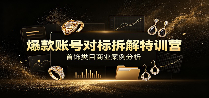 爆款账号对标拆解特训营:首饰类目商业案例分析,配套完整资料内容-悟空知识星球