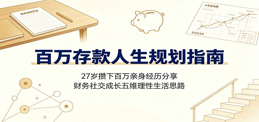 百万存款人生规划指南：27岁攒下百万亲身经历分享，财务社交成长五维理性生活思路-悟空知识星球