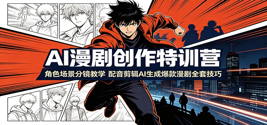 AI漫剧创作特训营:角色场景分镜教学,配音剪辑AI生成爆款漫剧全套技巧-悟空知识星球