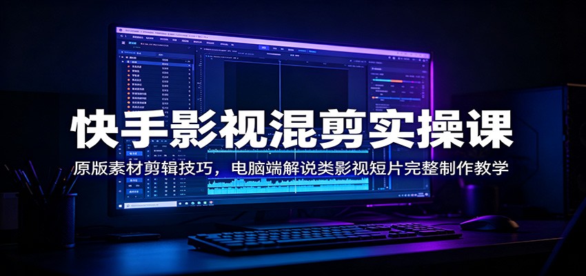 快手影视混剪实操课：原版素材剪辑技巧，电脑端解说类影视短片完整制作教学-悟空知识星球