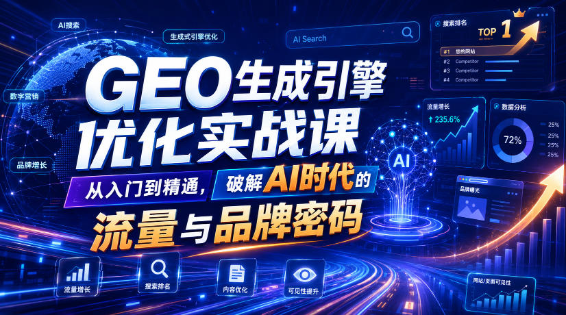 GEO生成引擎优化实战课，从入门到精通，破解AI时代的流量与品牌密码-悟空知识星球