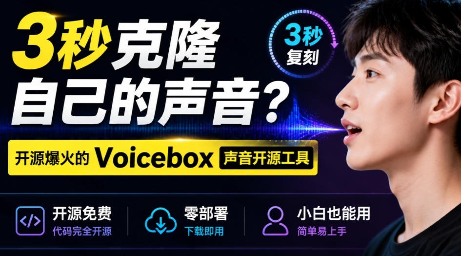 3秒克隆自己的声音?开源爆火的Voicebox声音开源工具,实测体验超好,零部署小白也能直接用-悟空知识星球