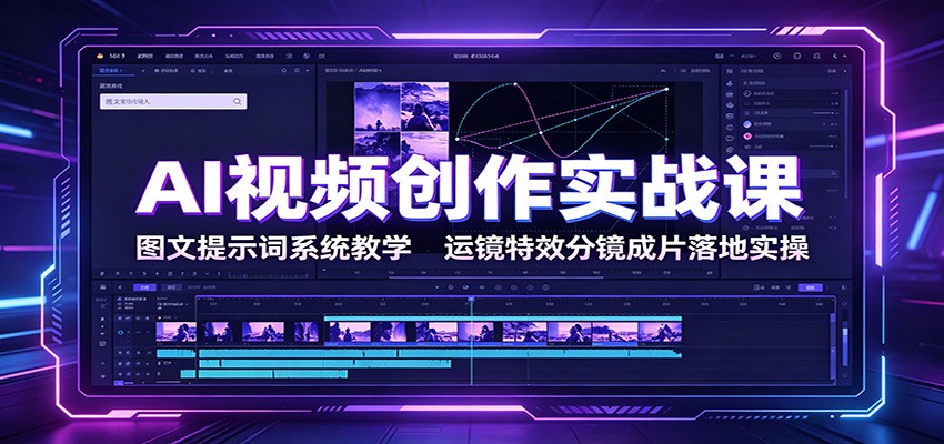 AI视频创作实战课：图文提示词系统教学，运镜特效分镜成片落地实操-悟空知识星球