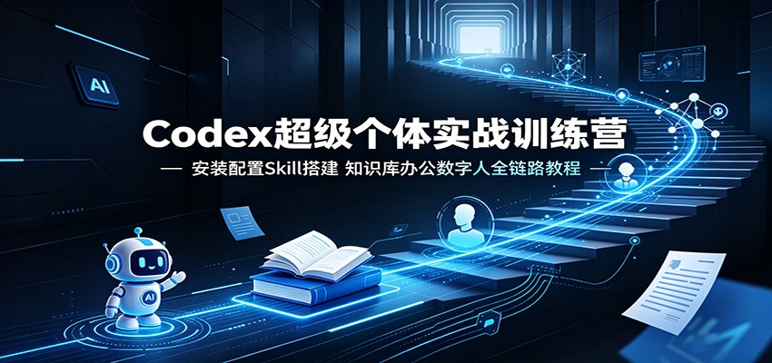 Codex超级个体实战训练营:安装配置Skill搭建,知识库办公数字人全链路教程-悟空知识星球