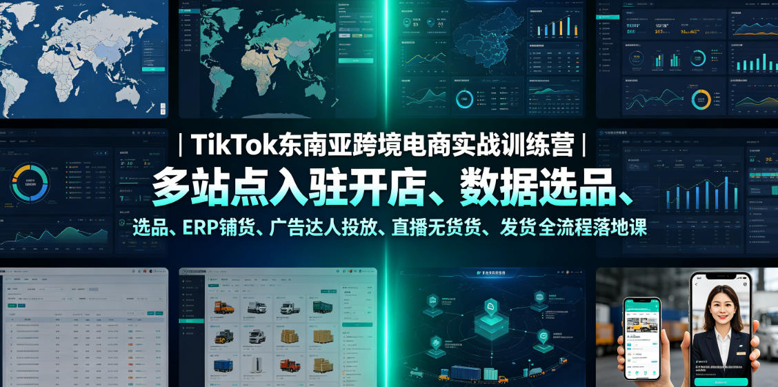 TikTok东南亚跨境电商实战训练营｜多站点入驻开店、数据选品、ERP铺货、广告达人投放、直播无货源发货全流程落地课-悟空知识星球