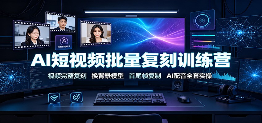 AI短视频批量复刻训练营:视频完整复刻,换背景模型、首尾帧复制、AI配音全套实操-悟空知识星球