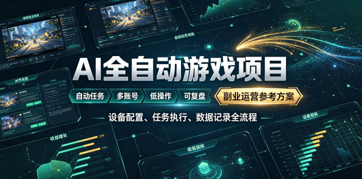 AI全自动游戏躺賺副业:日入几百,稳定运行三年的项目!【揭秘】-悟空知识星球