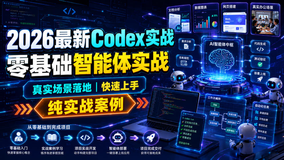 2026最新Codex实战零基础智能体实战，真实场景落地，快速上手，纯实战案例-悟空知识星球
