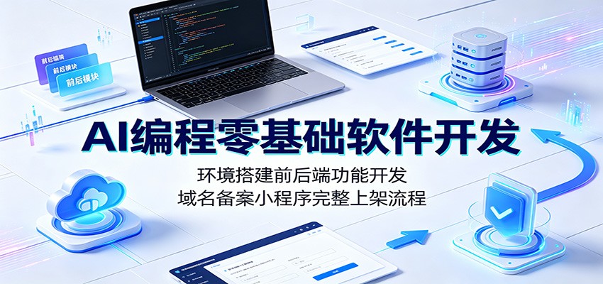 AI编程零基础软件开发:环境搭建前后端功能开发,域名备案小程序完整上架流程-悟空知识星球